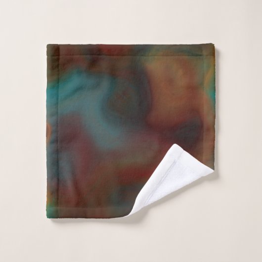 Turquoise en Rust Marmer abstract Bad Handdoek (Wasdoekje)