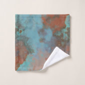 Turquoise en Rust Marmer Abstract Bad Handdoek (Wasdoekje)