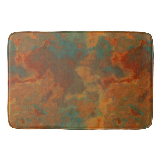 Turquoise en Rust Marmer abstract Badmat (Voorkant)