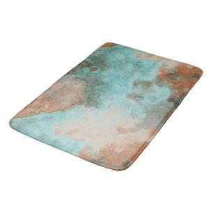 Turquoise en Rust Marmer Abstract Badmat