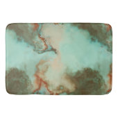 Turquoise en Rust Marmer Abstract Badmat (Voorkant)