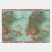 Turquoise en Rust Marmer Abstract Deken (Voorkant)