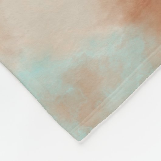Turquoise en Rust Marmer Abstract Fleece Deken (Hoek)
