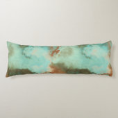 Turquoise en Rust Marmer Abstract Lichaamskussen (Voorkant)