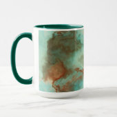 Turquoise en Rust Marmer Abstract Mok (Links)
