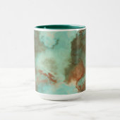 Turquoise en Rust Marmer Abstract Mok (Midden)