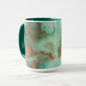 Turquoise en Rust Marmer Abstract Mok (Voorkant links)