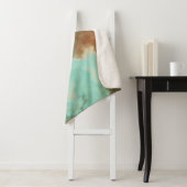 Turquoise en Rust Marmer Abstract Sherpa Deken (In situ)