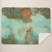 Turquoise en Rust Marmer Abstract Sherpa Deken (Voorkant (horizontaal))