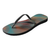 Turquoise en Rust Marmeren Swirl Abstract Teenslippers (Schuin)