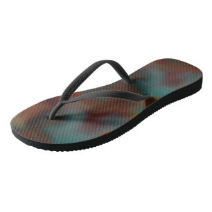 Turquoise en Rust Marmeren Swirl Abstract Teenslippers