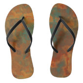 Turquoise en Rust Marmeren Swirl Abstract Teenslippers (Voetbed)