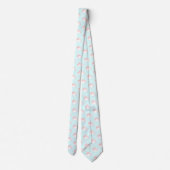 Turquoise en Salmon Pastel Pattern Stropdas (Achterkant)