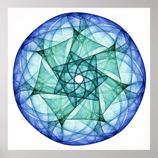 Turquoise en Sapphire Poster (Voorkant)