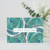 Turquoise en Silver Marble Cadeft Certificate (Staand voorkant)