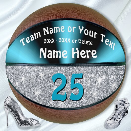 Turquoise en Silver Persoonlijke Basketball Ball Basketbal