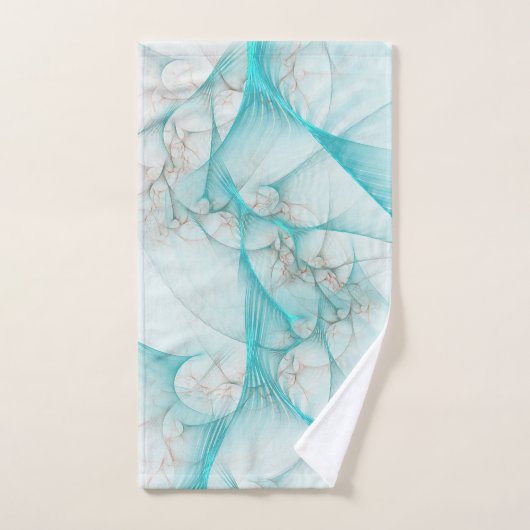 Turquoise en soie marbré ID717 (Serviette à main)