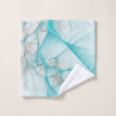 Turquoise en soie marbré ID717 (Gant de toilette)