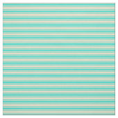 Turquoise en Tan Lined Pattern Stof (Swatch)