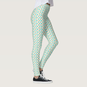 Turquoise en Tane Golfpatroon Leggings