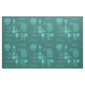 Turquoise en tissu à écorce Abstrait atomique (Fat Quarter)
