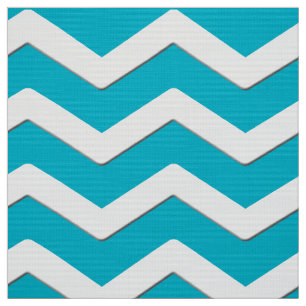 Turquoise en White Chevron Fabric of UW KLEUR Stof