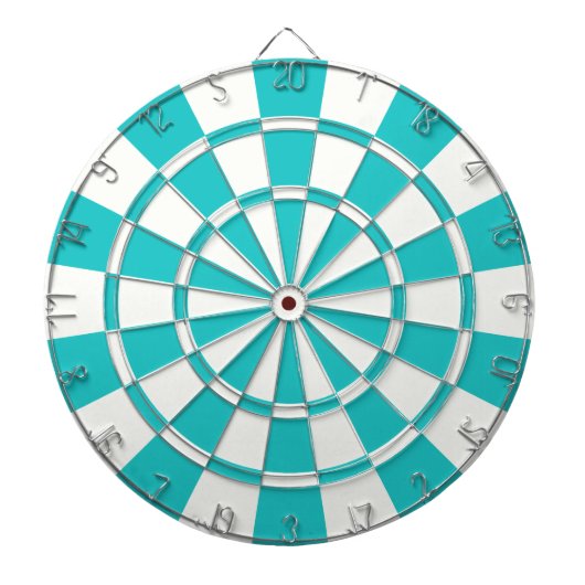 Turquoise en White Dartbord (Voorkant)