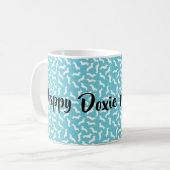 Turquoise en White Doxie Ma Moederdag Mok (Voorkant links)