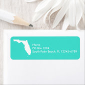 Turquoise en White Florida gepersonaliseerd Etiket (Insitu)