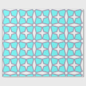 Turquoise en White Geometric Pattern Cadeaupapier (Vlak)
