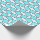 Turquoise en White Geometric Pattern Cadeaupapier (Hoek)