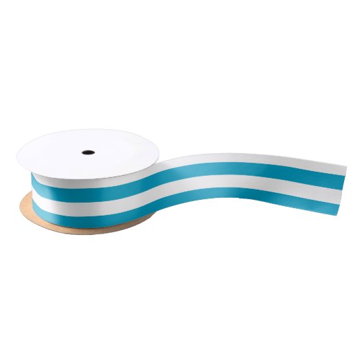 Turquoise en White Horizontal Stripes Lint (Spoel)