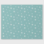Turquoise en White Kerstsnowflakes Pattern Cadeaupapier (Vlak)