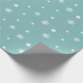 Turquoise en White Kerstsnowflakes Pattern Cadeaupapier (Hoek)