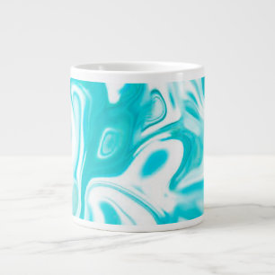 Turquoise en White Marble Abstract Extra Grote Beker