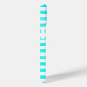 Turquoise en White Stripe Case-Mate iPhone Case (Achterkant / Rechts)