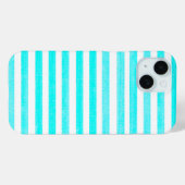 Turquoise en White Stripe Case-Mate iPhone Case (Achterkant (horizontaal))