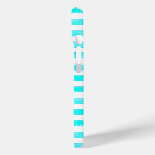 Turquoise en White Stripe Case-Mate iPhone Case (Achterkant / Links)