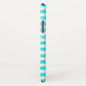 Turquoise en White Stripe iPhone X Hoesje (Achterkant / rechts)