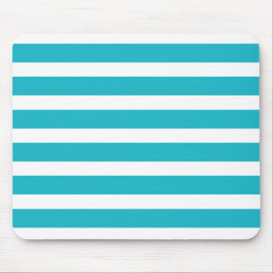 Turquoise en White Stripe Nautical Summer Muismat