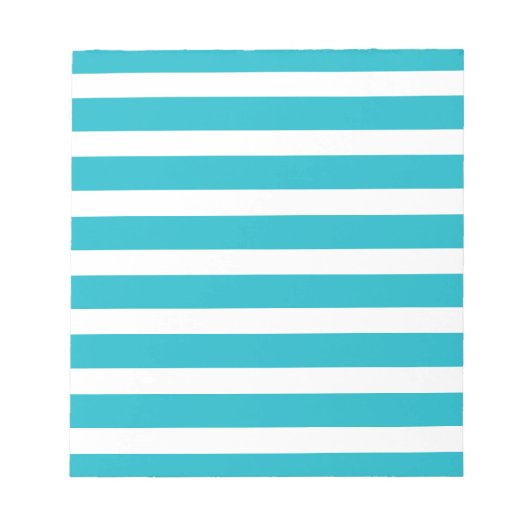 Turquoise en White Stripe Nautical Summer Notitieblok (Voorkant)