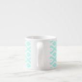 Turquoise en wit diamantpatroon espresso kop (Achterkant)