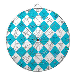 Turquoise en witte Argyle Dartbord