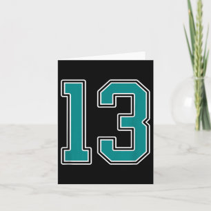 Turquoise En Witte Nummer 13 Jersey Speler Uniform Kaart