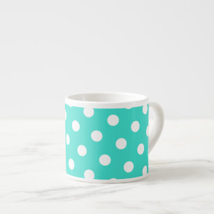 Turquoise en witte polka stippen espresso kop