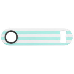 Turquoise en witte snoepjes strepen speed flessenopener