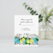 Turquoise en Yellow Bouquet of Florals Reply Kaart (Staand voorkant)