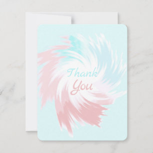 Turquoise en Zalm Pastel Kleur Dank Je Bedankkaart