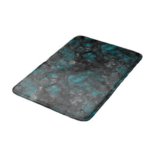 Turquoise en zilversteen abstract badmat