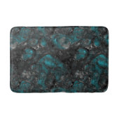 Turquoise en zilversteen abstract badmat (Voorkant)